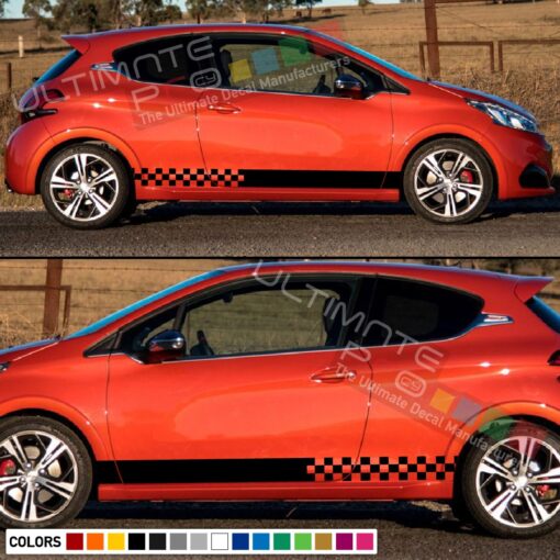 Decal  Vinyl Side Racing Stripes Compatible with Peugeot 208 2010-Present