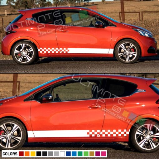 Decal  Vinyl Side Racing Stripes Compatible with Peugeot 208 2010-Present