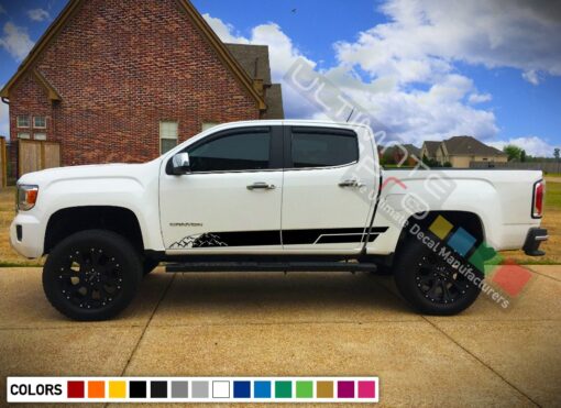 Decal Sticker Off-Road Mountain Stripes Compatible with GMC Canyon 2014-Present