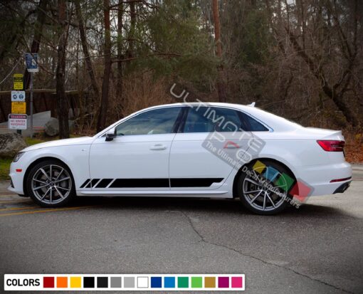 Decal Sticker Side Stripe Kit Compatible with Audi A4 2008-Present