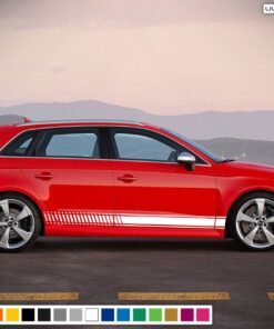 Decal Sticker Side Stripe Kit Compatible with Audi A3 2008-Present