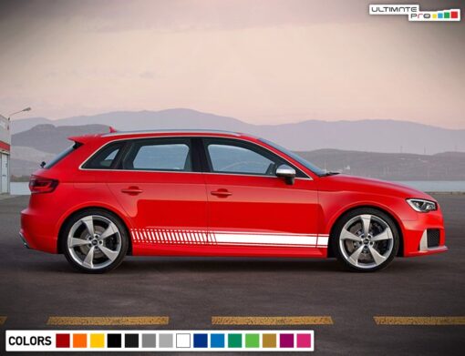 Decal Sticker Side Stripe Kit Compatible with Audi A3 2008-Present