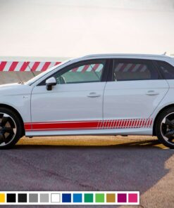 Decal Sticker Side Stripe Kit Compatible with Audi A3 2008-Present