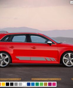 Decal Sticker Vinyl Side Sport Stripe Kit Compatible with Audi A3 2008-Present