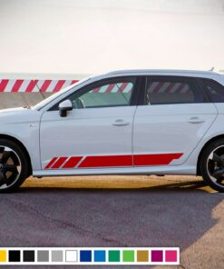 Decal Sticker Vinyl Side Sport Stripe Kit Compatible with Audi A3 2008-Present