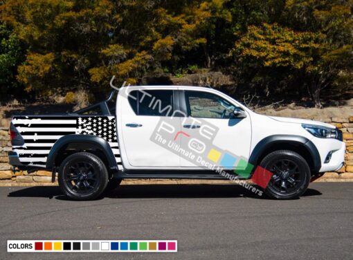 Decal Sticker Graphic Bed Destorder US Flag Kit Toyota Hilux