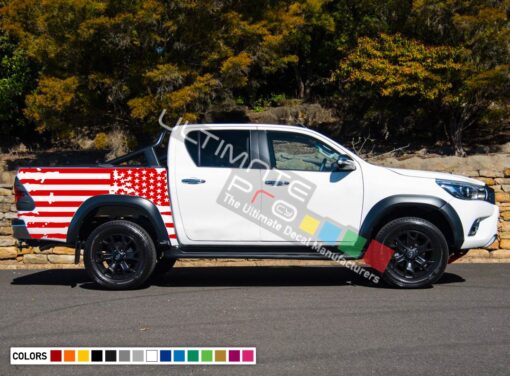 Decal Sticker Graphic Bed Destorder US Flag Kit Toyota Hilux