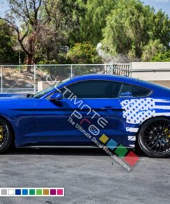 Decal Back Side Wavy Destorder American Flag Stripe Kit Ford Mustang