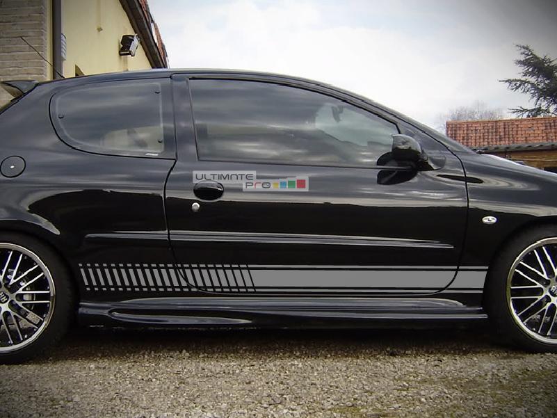 images Lower Side Stripes Decal Sticker Vinyl Kit Peugeot 206 GTi 180 RC Hot Hatch