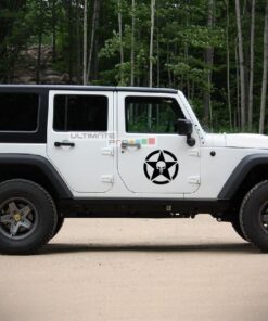 2x Stars Decal Side Punisher Skull Star Sticker Jeep Wrangler RUBICON Jk