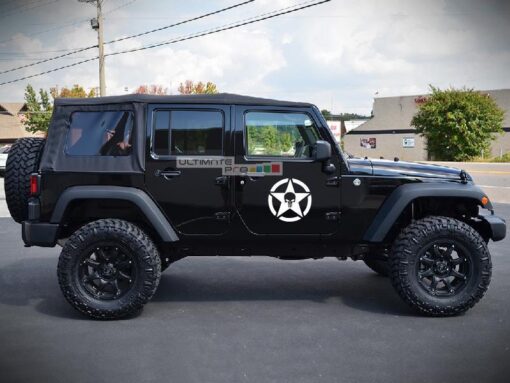 2x Stars Decal Side Punisher Skull Star Sticker Jeep Wrangler RUBICON Jk