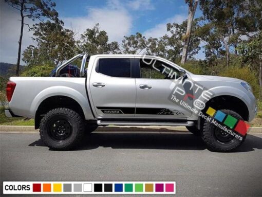 2X Decal Sticker Vinyl Side Mountain Stripes Compatible With Nissan Navara Np300 D23 Black