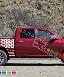 American Flag Decals Tail Sticker Kit Compatible with Dodge Ram