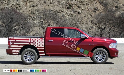 American Flag Decals Tail Sticker Kit Compatible with Dodge Ram