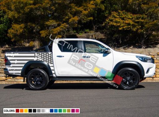 Decal Sticker Graphic Bed Destorder US Flag Kit Toyota Hilux