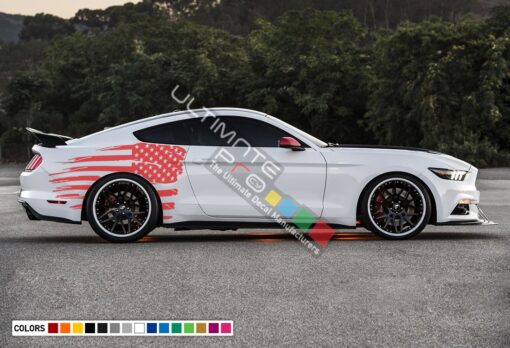 Decal Back Side Wavy Destorder American Flag Stripe Kit Ford Mustang