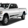 3 Lines Side Door Stripes Decals Graphics Vinyl For Dodge Ram Crew Cab 3500 Bed 8 Black /