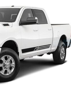 3 Line Stripes Side Door Decals Graphics Vinyl For Dodge Ram Crew Cab 3500 Bed 64 Black /