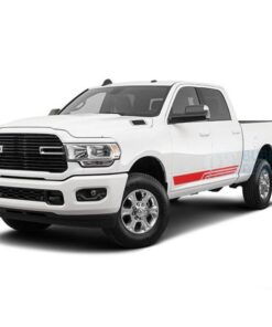 3 Line Stripes Side Door Decals Graphics Vinyl For Dodge Ram Crew Cab 3500 Bed 64 Red / 2019-Present