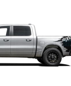 4X4 Off Road Sticker Bed Decals Graphics Vinyl For Dodge Ram Crew Cab 1500 Black / 2019-Present Side