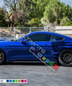 Decal Back Side Wavy Destorder American Flag Stripe Kit Ford Mustang