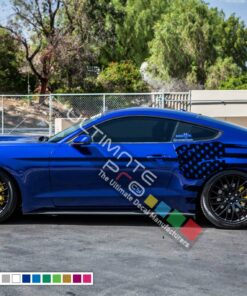 Decal Back Side Wavy Destorder American Flag Stripe Kit Ford Mustang