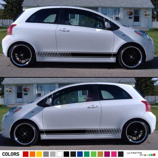 Sport Side Stripes Decal Sticker Vinyl Toyota Yaris Vitz 2nd Gen