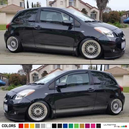 Sport Side Stripes Decal Sticker Vinyl Toyota Yaris Vitz 2nd Gen