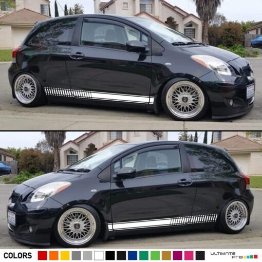 Sport Side Stripes Decal Sticker Vinyl Toyota Yaris Vitz 2nd Gen