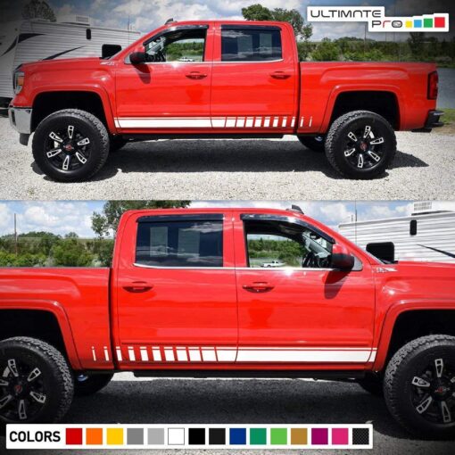 Decal Sticker Vinyl Side Stripe Kit Compatible with GMC Sierra