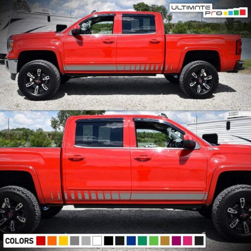 Decal Sticker Vinyl Side Stripe Kit Compatible with GMC Sierra