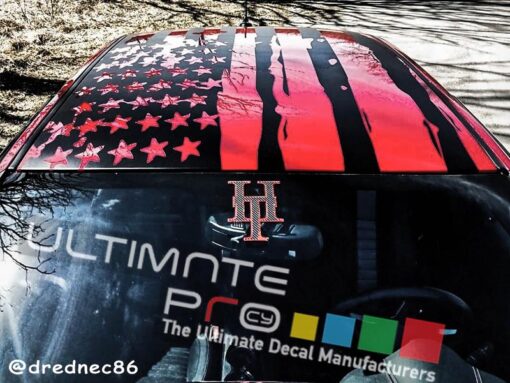 Roof Banner American Flag Style Decal Dodge Avenger US Flag Sticker