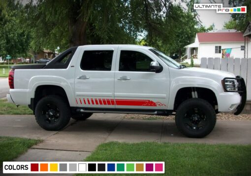 Side door mountains decals, vinyl design for Chevrolet Avalanche decal 2015 - Present