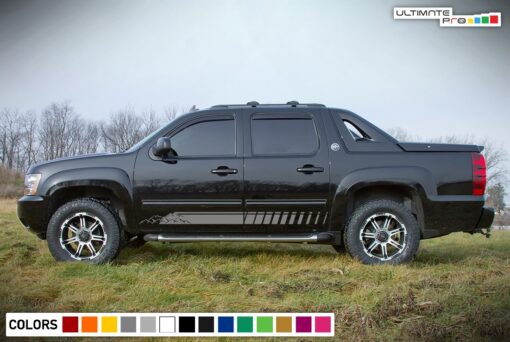 Side door mountains decals, vinyl design for Chevrolet Avalanche decal 2015 - Present