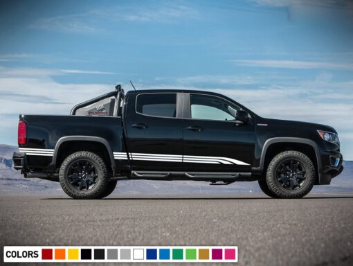 Side Lines Decals, vinyl Design for Chevrolet Colorado decal 2012 - Present