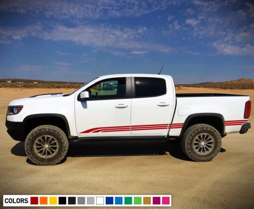 Side Lines Decals, vinyl Design for Chevrolet Colorado decal 2012 - Present