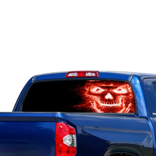 Red Skull Perforated for Toyota Tundra decal 2007 - Present