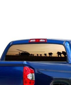 Army Helicopter Perforated for Toyota Tundra decal 2007 - Present