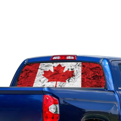 Canada Flag Perforated for Toyota Tundra decal 2007 - Present