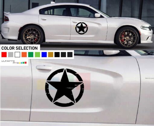 Door Decal Vinyl Star For Dodge Charger 2011 - Present