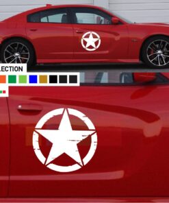 Door Decal Vinyl Star For Dodge Charger 2011 - Present