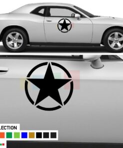 Decal Side Star Sticker For Dodge Challenger RT SRT 2008 - Present