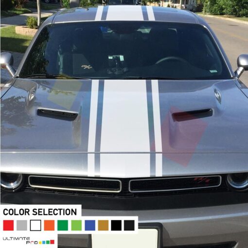 Decal Sticker Front to Back Stripe For Dodge Challenger 2008 - Present