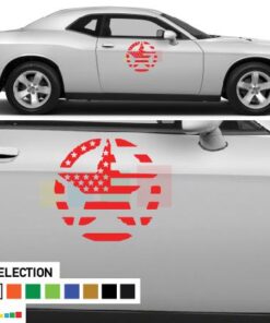 Sticker Vinyl Star Side door  For Dodge challenger RT SRT8 2008 - Present