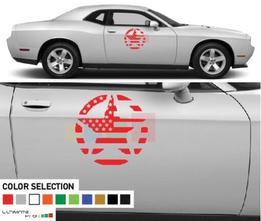 Sticker Vinyl Star Side door  For Dodge challenger RT SRT8 2008 - Present