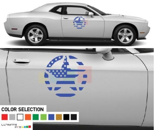 Sticker Vinyl Star Side door  For Dodge challenger RT SRT8 2008 - Present