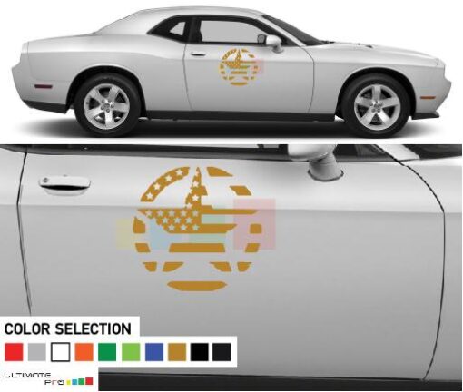 Sticker Vinyl Star Side door  For Dodge challenger RT SRT8 2008 - Present