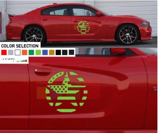 Side Door Star Kit Sticker Decal For Dodge Charger 2011 - Present