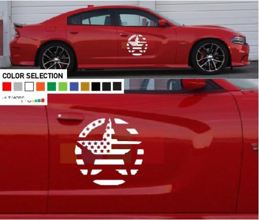 Side Door Star Kit Sticker Decal For Dodge Charger 2011 - Present