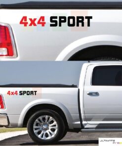 4x4 sport Sticker Vertical Rear Panel Stripe Dodge Ram 2009 - Present